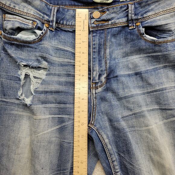 Indigo Rein Anklet Jeans Women's Size 17 Light Distressed Blue Denim Washed - Picture 5 of 13